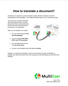 Ejemplo de documento en inglés